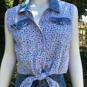 90s Sasson Tie Front Crop